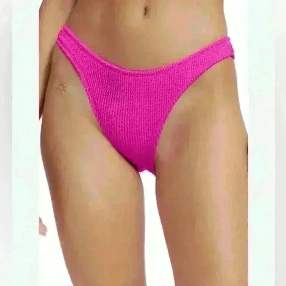 NWT Good American High Waisted Bikini Bottoms sz 0 XS Hawaiian pink